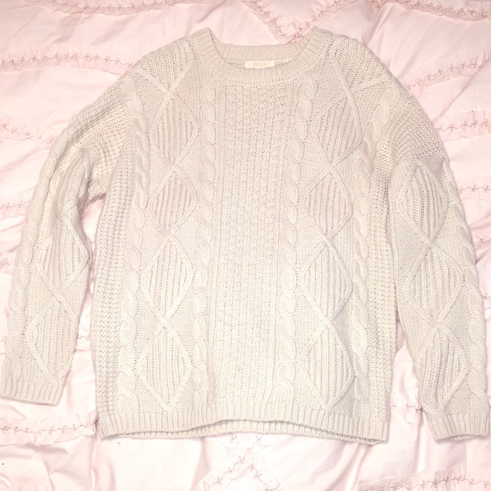 Oversized cable knit sweater